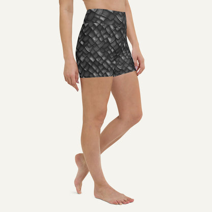 Onyx Dragon Scales High-Waisted Shorts