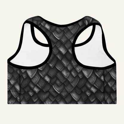 Onyx Dragon Scales Padded Sports Bra