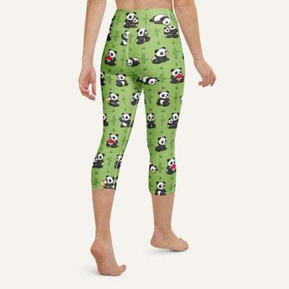 Panda Party High-Waisted Capri Leggings