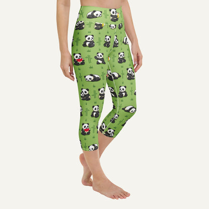 Panda Party High-Waisted Capri Leggings