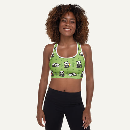 Panda Party Padded Sports Bra