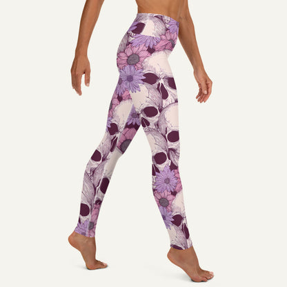 Pastel Floral Skulls High-Waisted Leggings