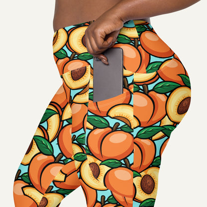Peaches High-Waisted Crossover Leggings With Pockets