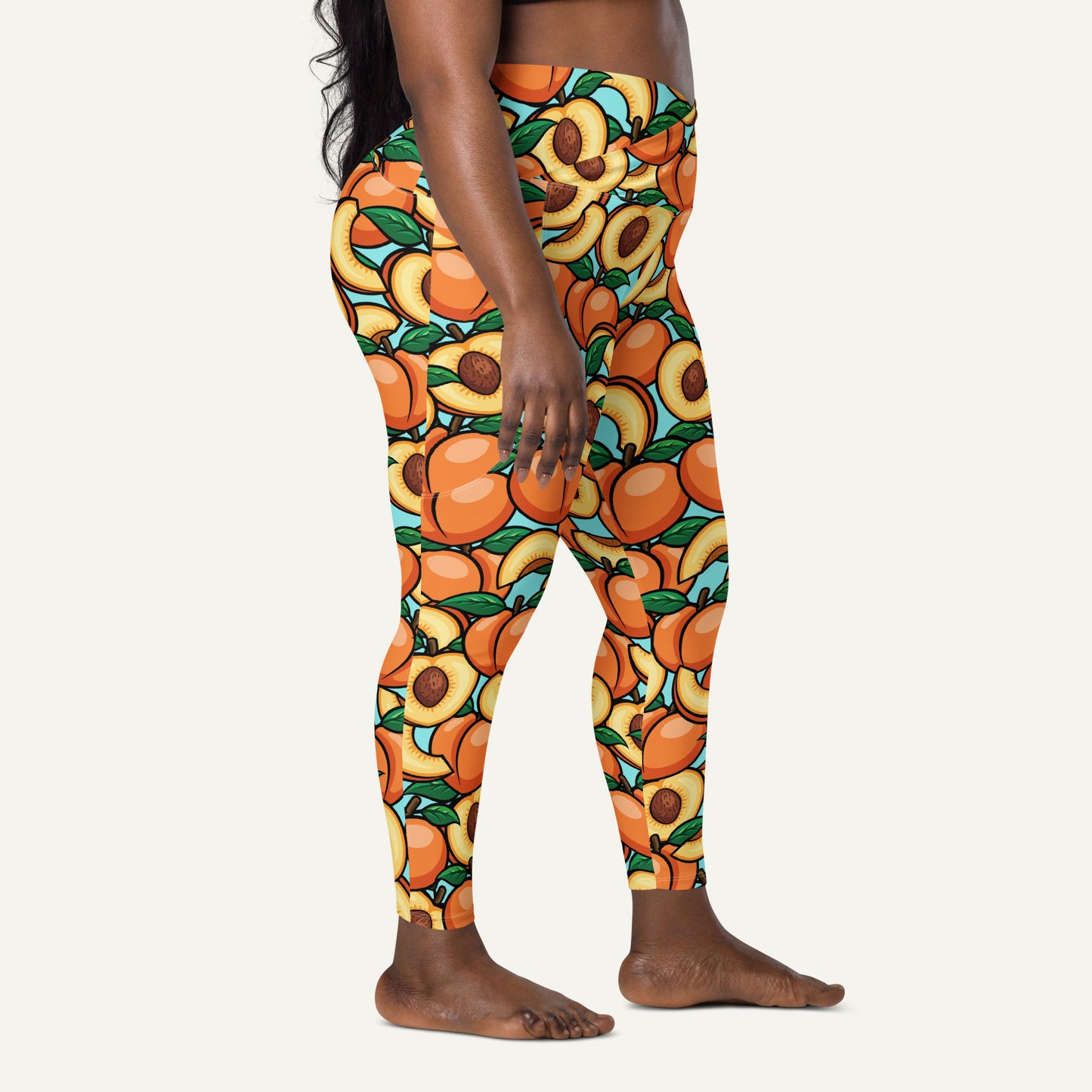 Peaches High-Waisted Crossover Leggings With Pockets