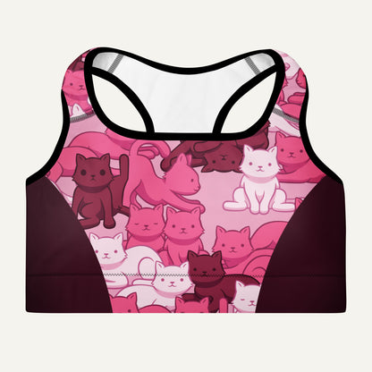 Pink Camo Cat Sport Padded Sports Bra