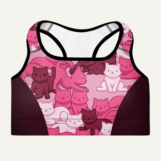 Pink Camo Cat Sport Padded Sports Bra