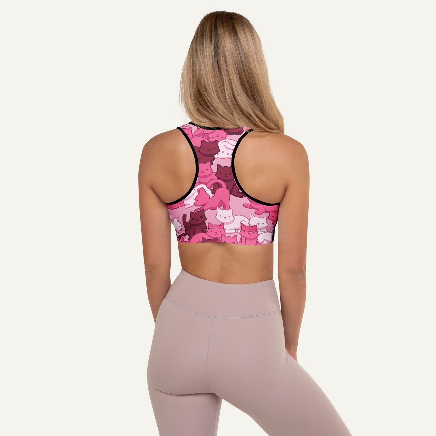 Pink Camo Cat Sport Padded Sports Bra