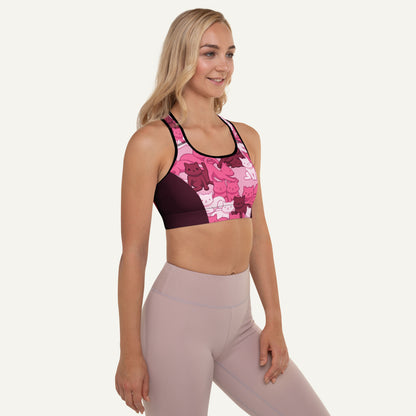 Pink Camo Cat Sport Padded Sports Bra