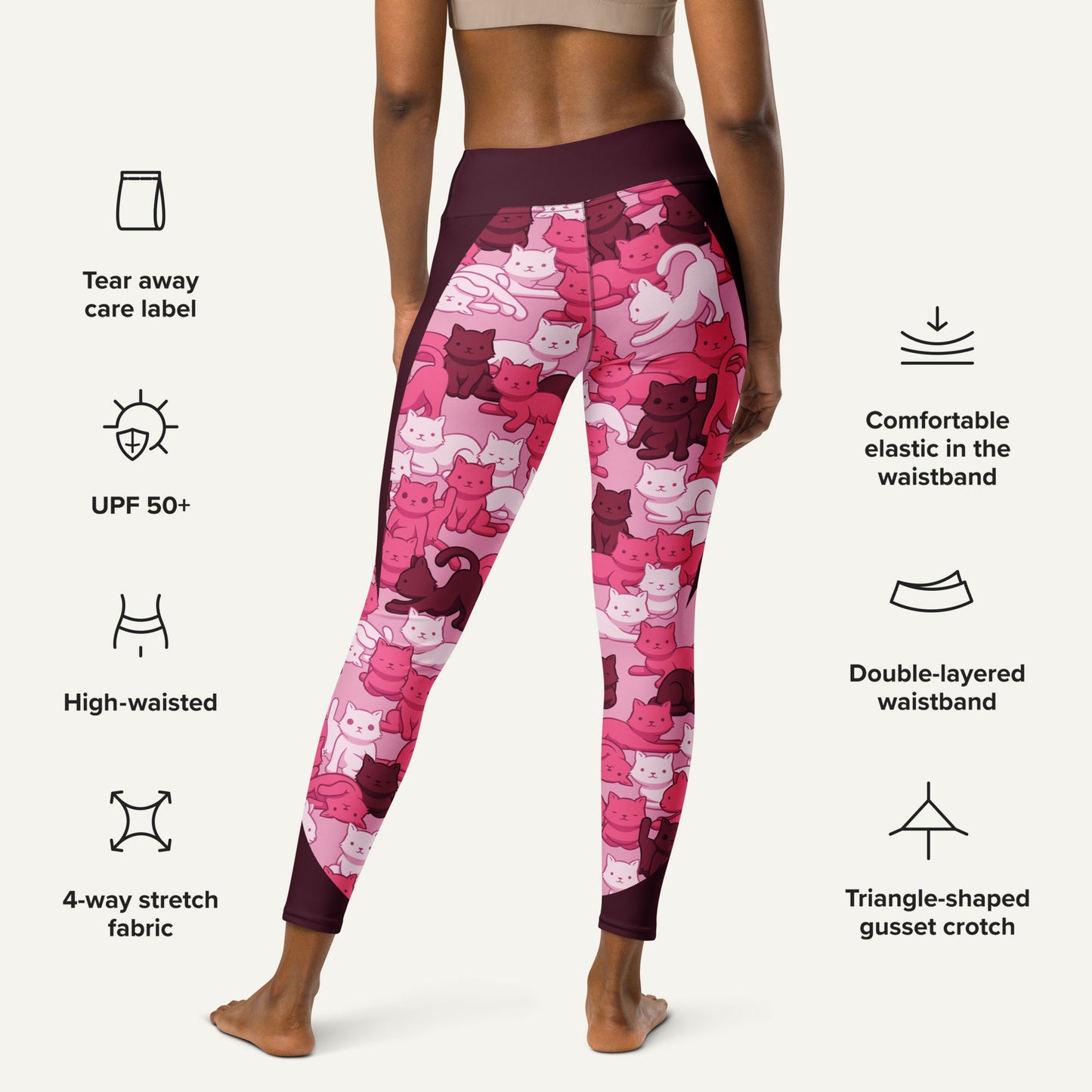 Pink Camo Cat Sport High-Waisted Leggings