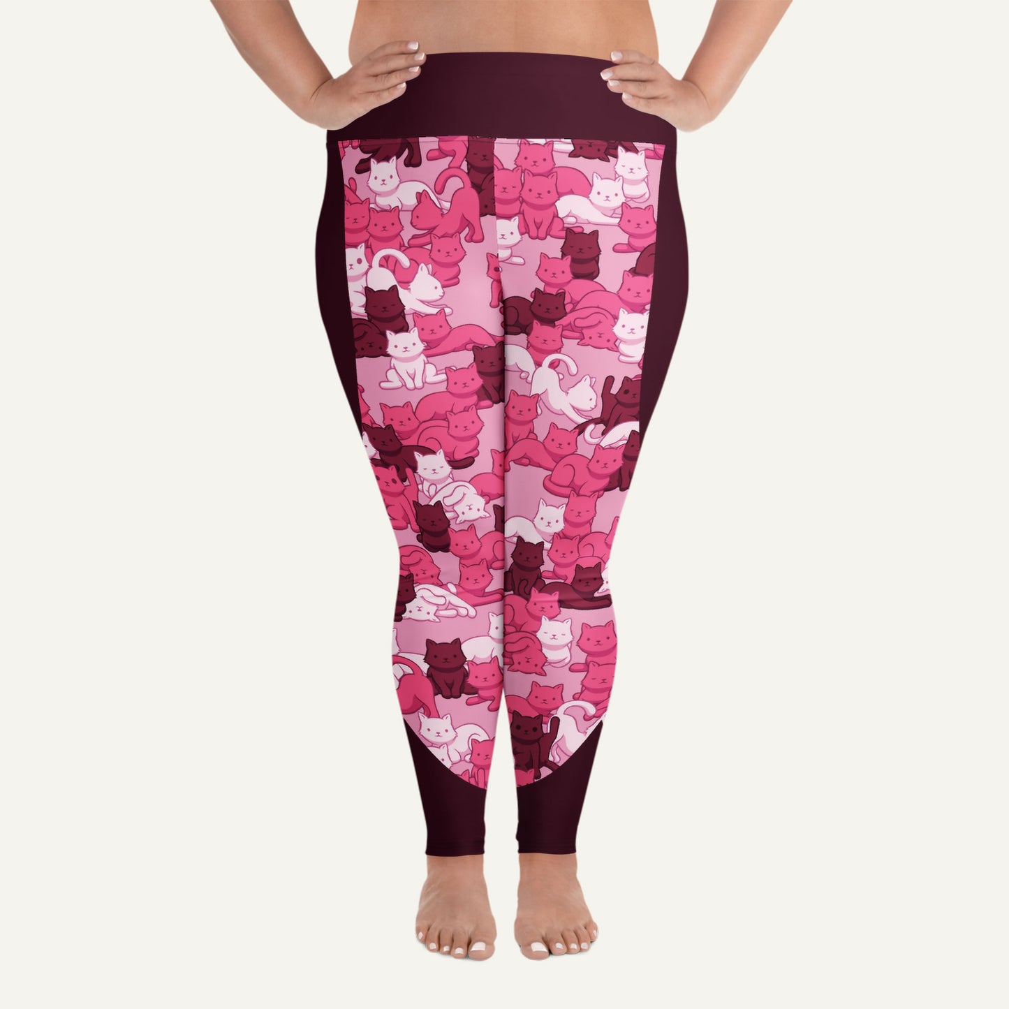 Pink Camo Cat Sport Plus Size Leggings