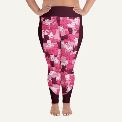 Pink Camo Cat Sport Plus Size Leggings