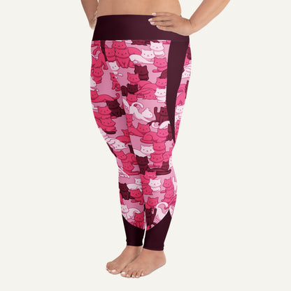 Pink Camo Cat Sport Plus Size Leggings