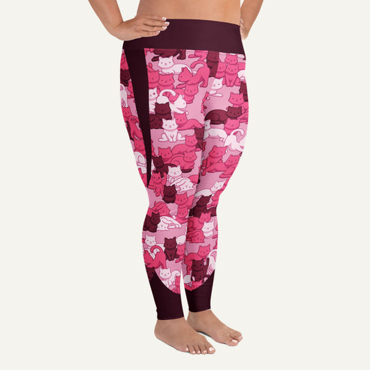 Pink Camo Cat Sport Plus Size Leggings