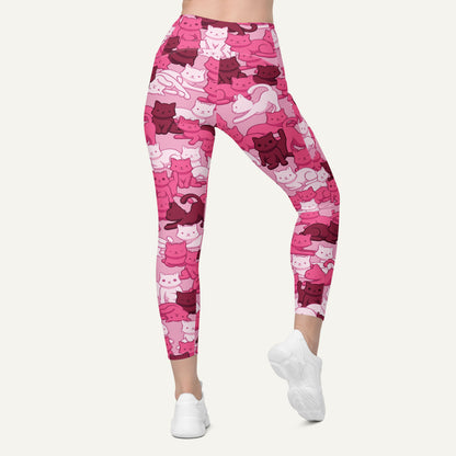 Pink Camo Cat Pocket Leggings