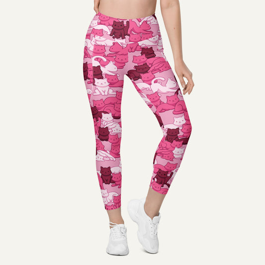 Pink Camo Cat Pocket Leggings