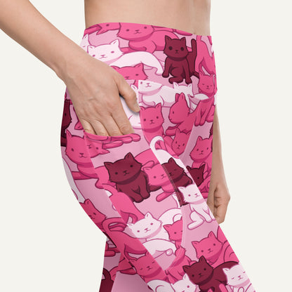 Pink Camo Cat Pocket Leggings