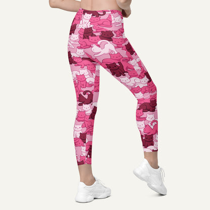 Pink Camo Cat Pocket Leggings