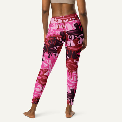 Pink Camouflage Drip High-Waisted Leggings