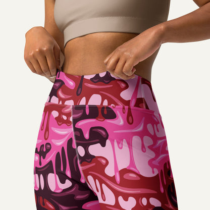 Pink Camouflage Drip High-Waisted Leggings