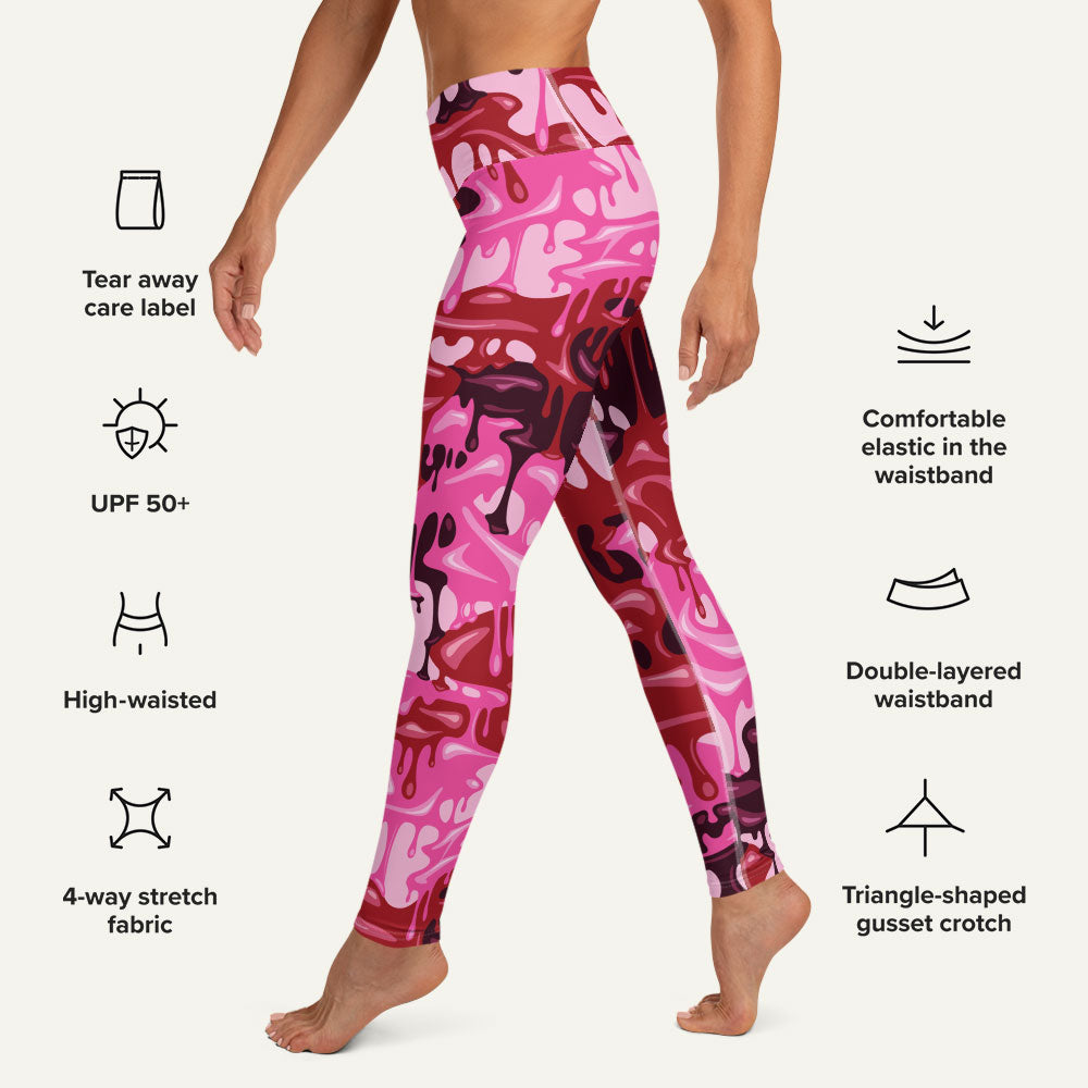 Pink Camouflage Drip High-Waisted Leggings