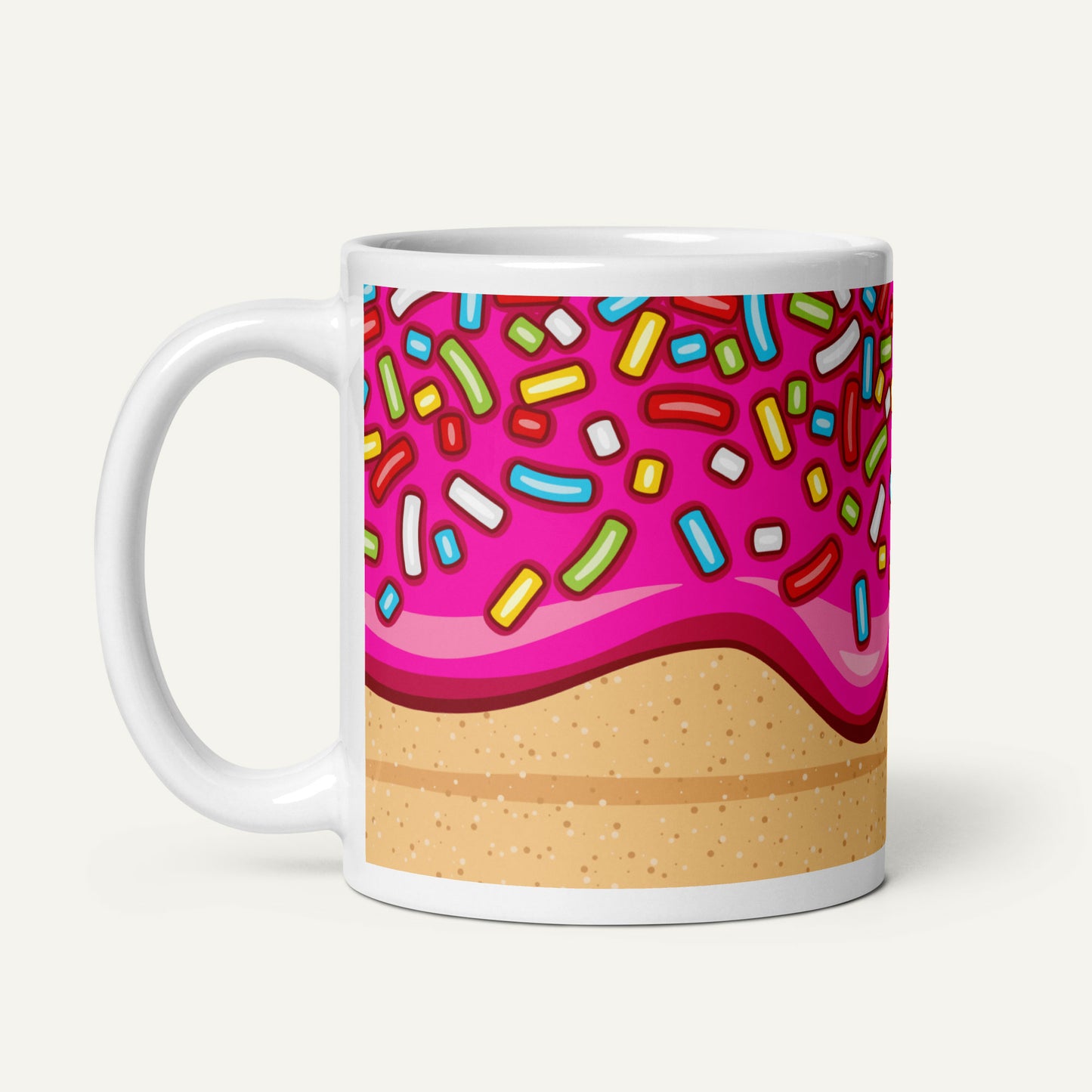 Pink Glazed Donut With Sprinkles Mug