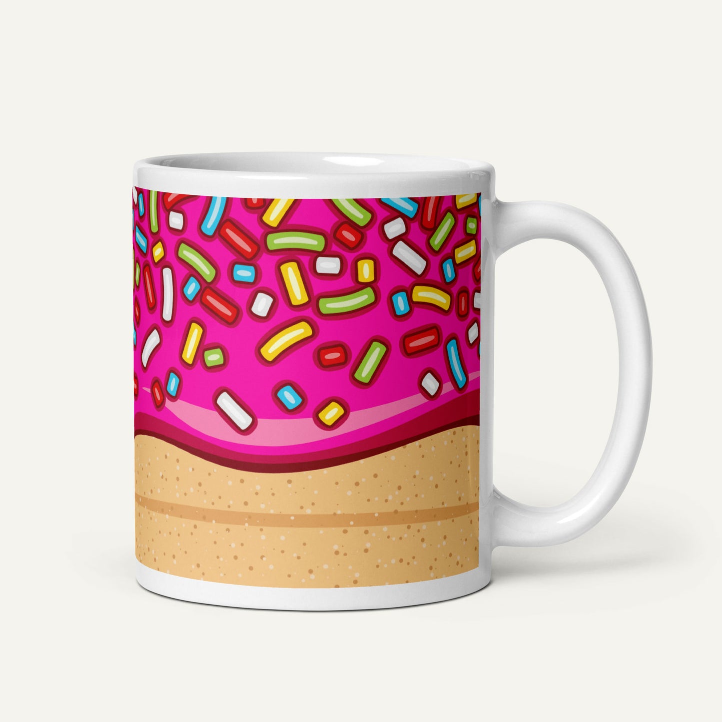 Pink Glazed Donut With Sprinkles Mug