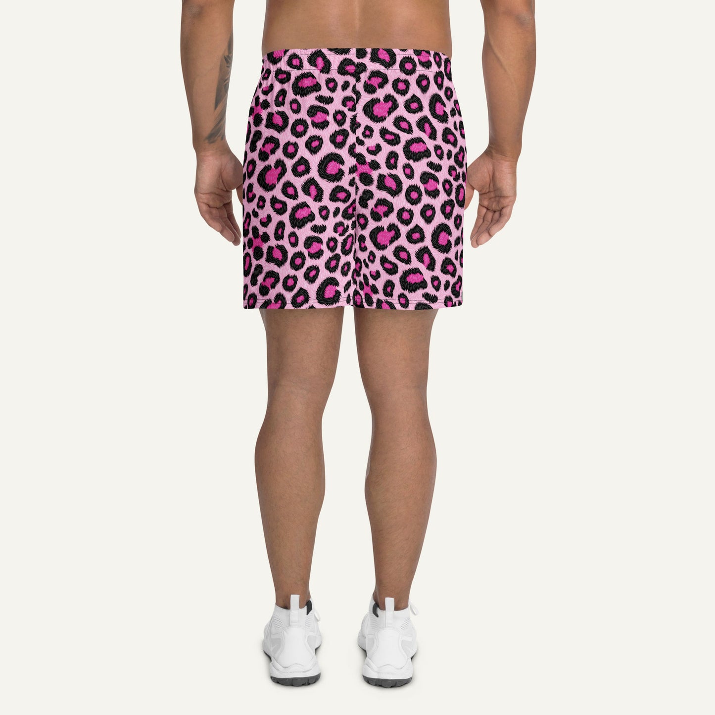Pink Leopard Print Athletic Shorts