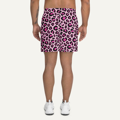 Pink Leopard Print Athletic Shorts