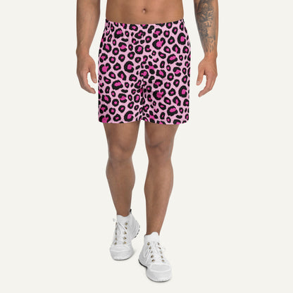 Pink Leopard Print Athletic Shorts
