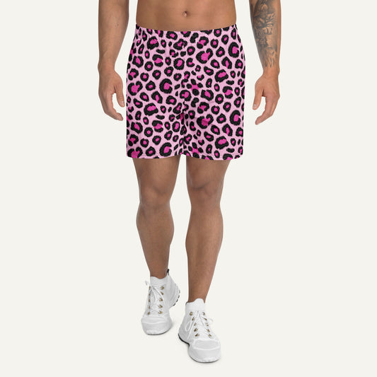 Pink Leopard Print Athletic Shorts