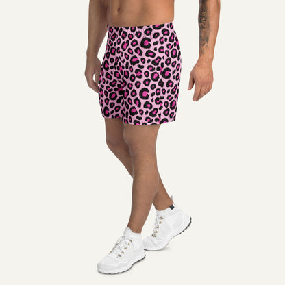 Pink Leopard Print Athletic Shorts