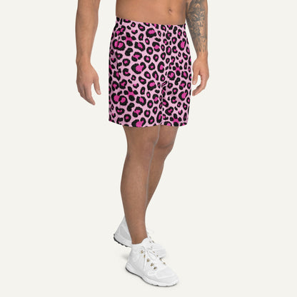 Pink Leopard Print Athletic Shorts