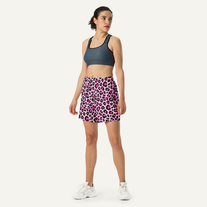 Pink Leopard Print Athletic Shorts