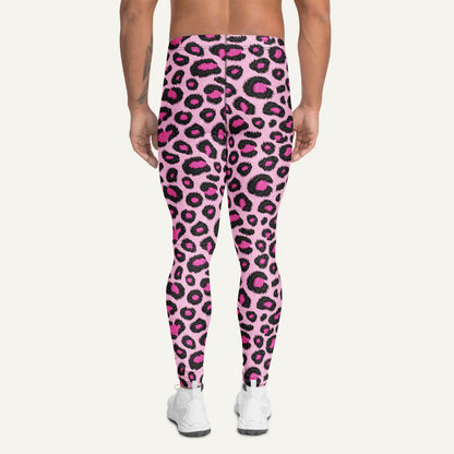 Pink Leopard Print Men’s Leggings