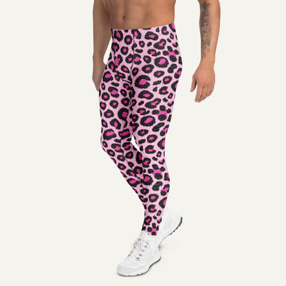 Pink Leopard Print Men’s Leggings