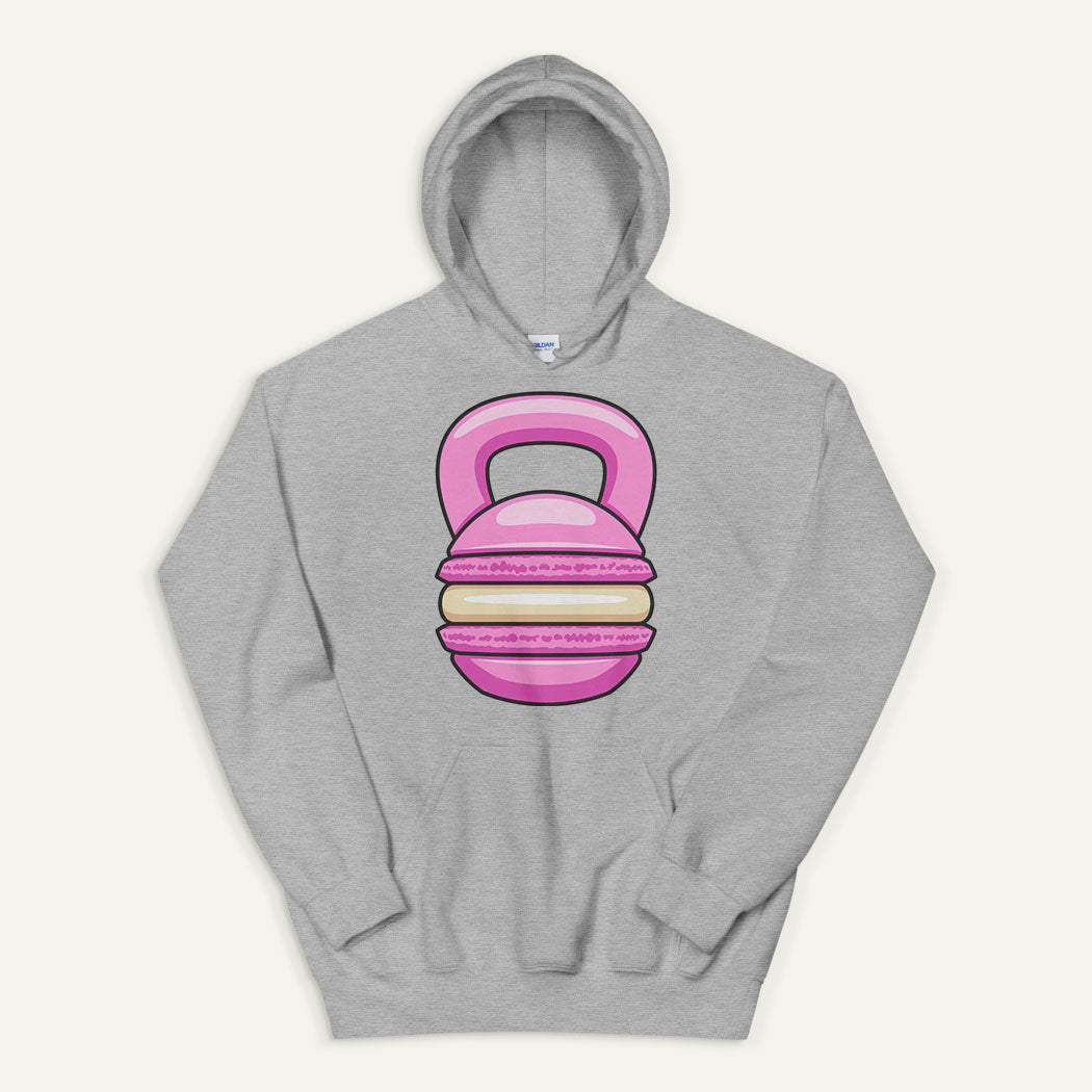 Pink Macaron Kettlebell Design Pullover Hoodie