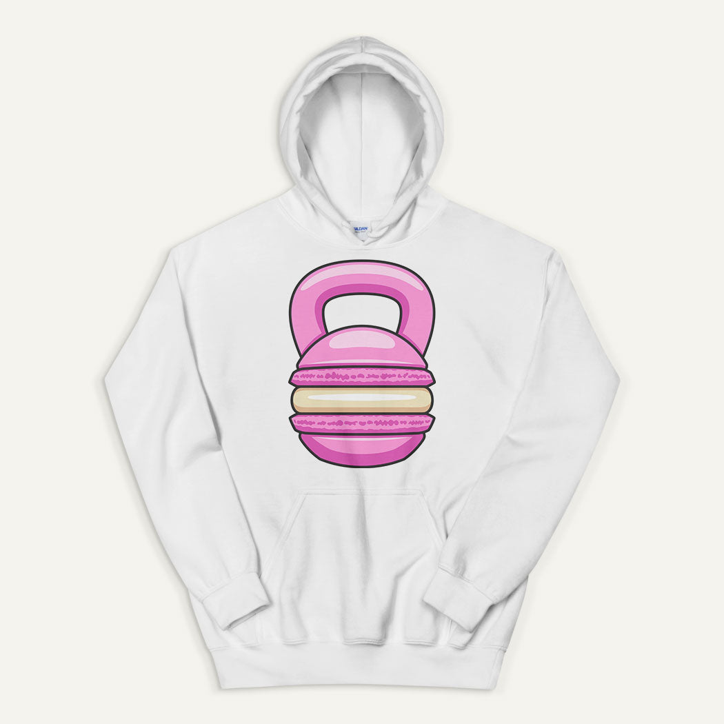 Pink Macaron Kettlebell Design Pullover Hoodie