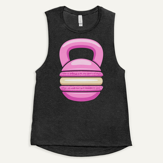 Pink Macaron Kettlebell Design Women’s Muscle Tank