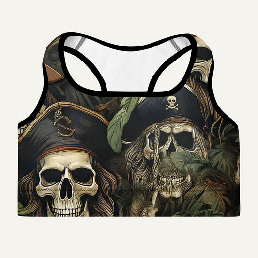 Pirate Skulls Padded Sports Bra