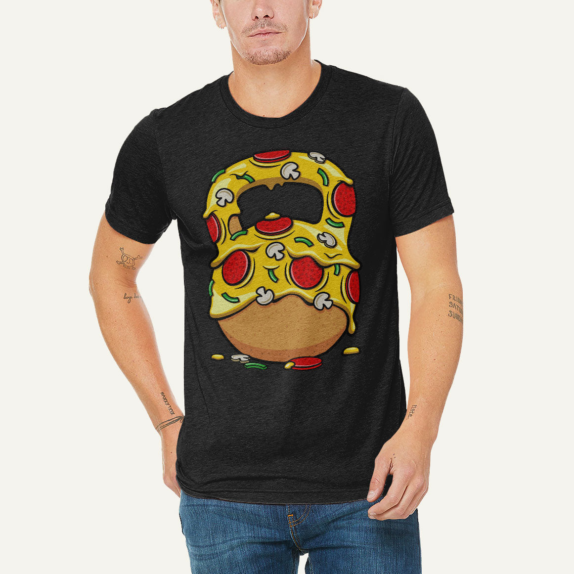 Pizza Kettlebell Design Men’s Triblend T-Shirt