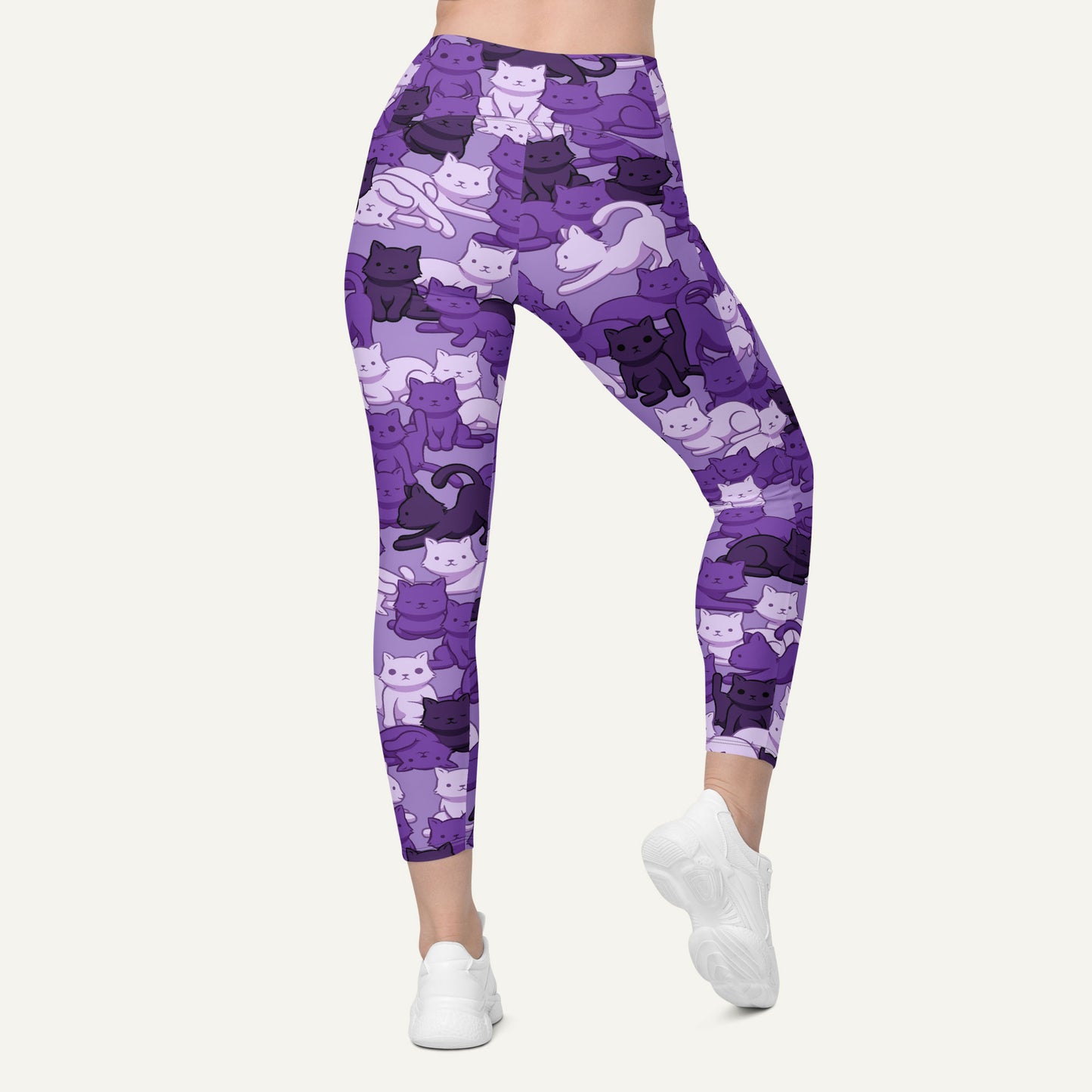 Purple Camo Cat Pocket Leggings