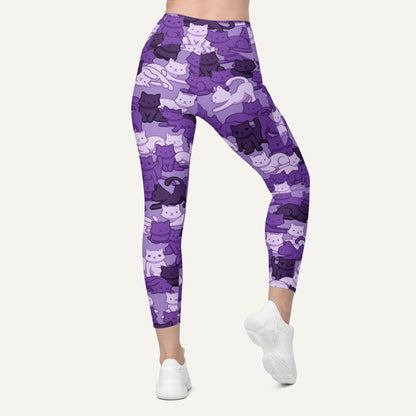 Purple Camo Cat Pocket Leggings