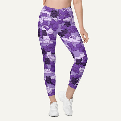 Purple Camo Cat Pocket Leggings