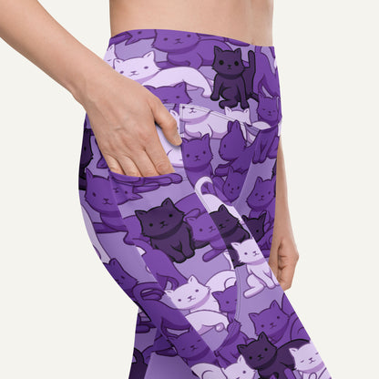 Purple Camo Cat Pocket Leggings