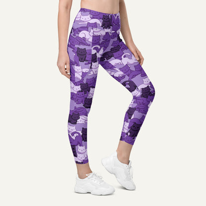 Purple Camo Cat Pocket Leggings