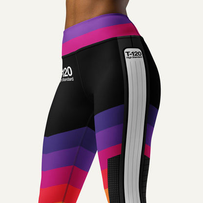 Retrowave Video Cassette High-Waisted Leggings