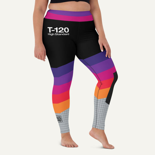 Retrowave Video Cassette High-Waisted Leggings