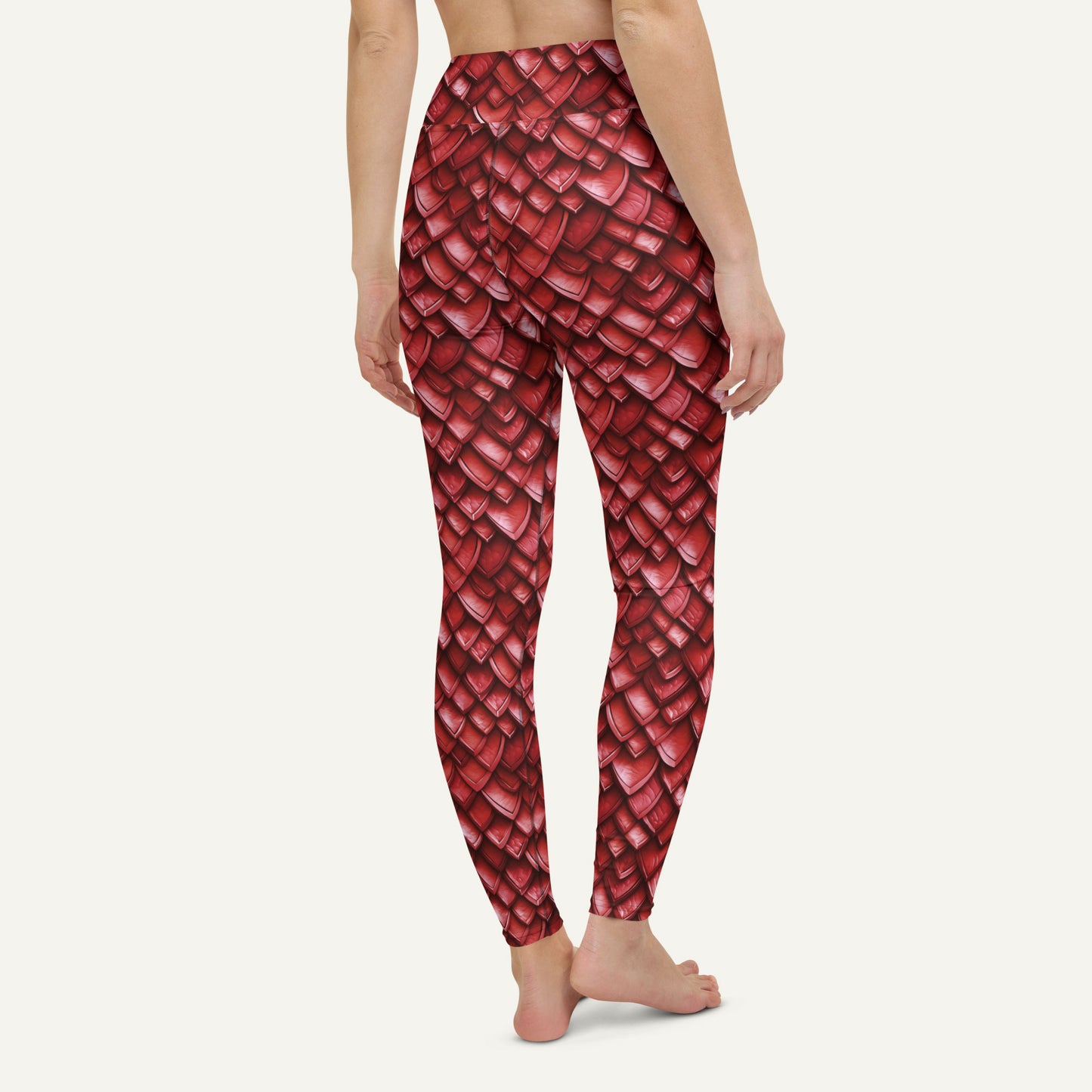 Ruby Dragon Scales High-Waisted Leggings