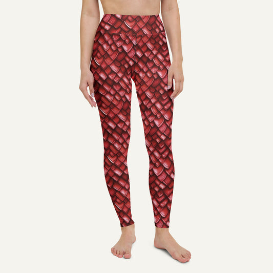 Ruby Dragon Scales High-Waisted Leggings
