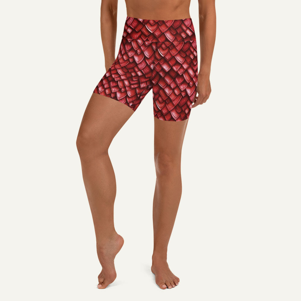 Ruby Dragon Scales High-Waisted Shorts